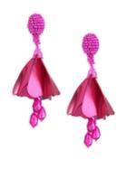 Oscar De La Renta Small Impatiens Clip-on Drop Earrings