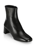Prada Triangle Logo Heel Leather Ankle Boots