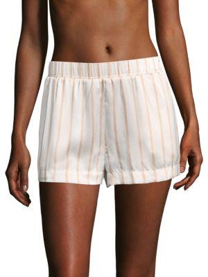 Asceno Striped Silk Pajama Shorts