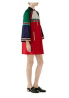 Gucci Long-sleeve Jersey Stripe Half-zip Dress