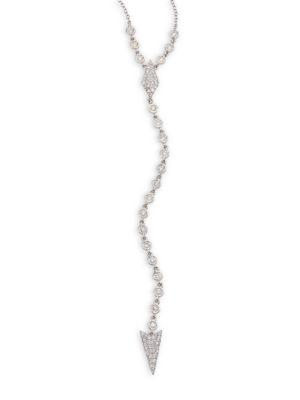 Meira T Pave Spear Diamond & 14k White Gold Lariat Necklace