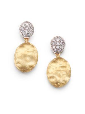 Marco Bicego Siviglia Diamond, 18k Yellow & White Gold Drop Earrings
