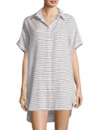 Red Carter Striped Collared Tunic