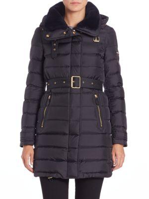 Burberry Brit Winterleigh Shearling-collar Puffer Coat