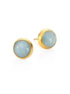 Gurhan Amulet Hue Aquamarine & 18-24k Yellow Gold Stud Earrings