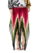 Gucci Pleated Asymmetric Silk Skirt
