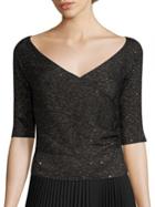 Lafayette 148 New York Sequin Off-the-shoulder Sweater