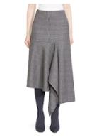 Balenciaga Prince Of Wales Virgin Wool Godet Skirt