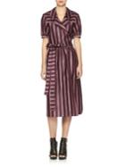 Burberry Panama Stripe Cotton & Silk Dress