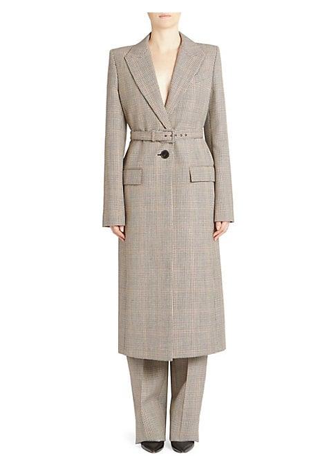 Givenchy Plaid Belted Long Coat