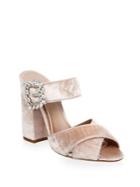 Tabitha Simmons Embellished Velvet Sandals