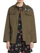 Red Valentino Floral Patch Cargo Jacket