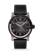 Montblanc Timewalker Dlc Coated Stainless Steel & Leather Automatic Strap Watch