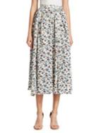 Adam Lippes Floral Crepe Gathered Skirt