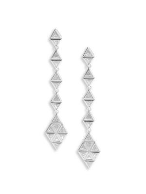 Melissa Kaye Chloe Violet Diamond & 18k White Gold Dangle Drop Earrings