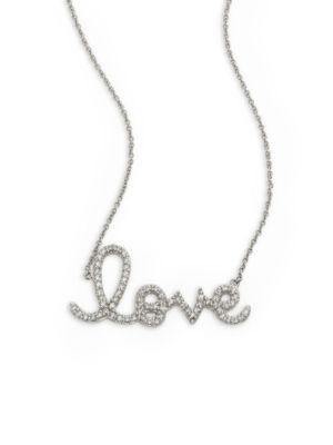 Sydney Evan Large Love Diamond & 14k White Gold Necklace