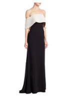 Lela Rose Faux Pearl Off-the-shoulder Gown