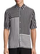 Mcq Alexander Mcqueen Striped Colorblock Shirt