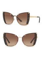 Dolce & Gabbana 53mm Cat Eye Tortoise Sunglasses