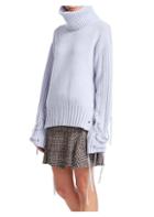 Mcq Alexander Mcqueen Lace-up Wool & Cashmere Turtleneck Sweater