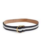Michael Kors Collection Leather Striped Belt