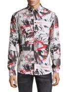 Versace Jeans Printed Cotton Casual Button Down Shirt