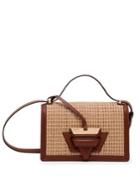 Loewe Barcelona Raffia & Leather Shoulder Bag