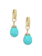 Jude Frances Lisse Turquoise, Diamond & 18k Yellow Gold Pear Briolette Earring Charms