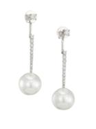 Yoko London 18k White Gold Diamond Drop Earrings