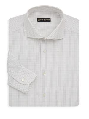 Corneliani Regular-fit Windowpane Cotton Dress Shirt