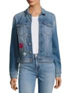 7 For All Mankind Trucker Embroidered Denim Jacket