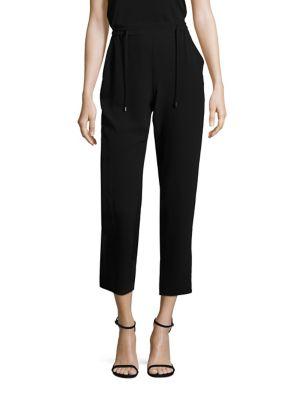 Eileen Fisher Silk Crepe Drawstring Ankle Pants