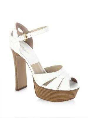 Michael Kors Collection Smith Runway Leather Platform Sandals