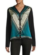 Versace Collection Printed V-neck Cardigan