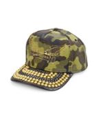 Robin's Jeans Metal Studded Brim Camouflage Cap