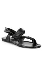 The Row Leather Twisted Slingback Sandals
