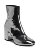 Balenciaga Metallic Leather Block Heel Booties