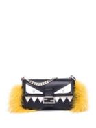 Fendi Monster Leather, Fox Fur & Mink Fur Micro Baguette