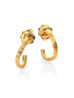 Marco Bicego Delicati 18k Yellow Gold J Hoop Earrings