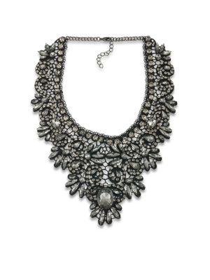 Abs By Allen Schwartz Jewelry Black Magic Crystal Lace Bib Necklace