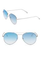 Tom Ford Eyewear Ace 55mm Mirrored Aviator Sunglasses