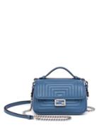 Fendi Micro Double Baguette Quilted Leather Chain Shoulder Bag
