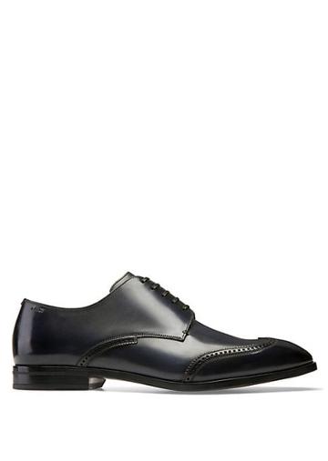 Bally Lione Liniz Wing Tip Leather Derby Shoes