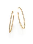 Roberto Coin Diamond & 18k Gold Inside-outside Hoop Earrings/1.35