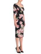 Dolce & Gabbana Rose-print Ruched Dress