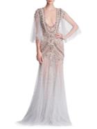 Marchesa Embellished Tulle Gown