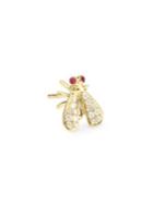 Sydney Evan Diamonds, Ruby And 14k Yellow Gold Fly Stud Earring