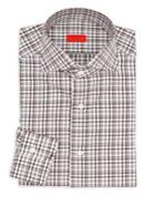 Isaia Regular-fit Checkered Cotton Dress Shirt