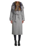 Mackage Fur Collar Double Face Belted Coat