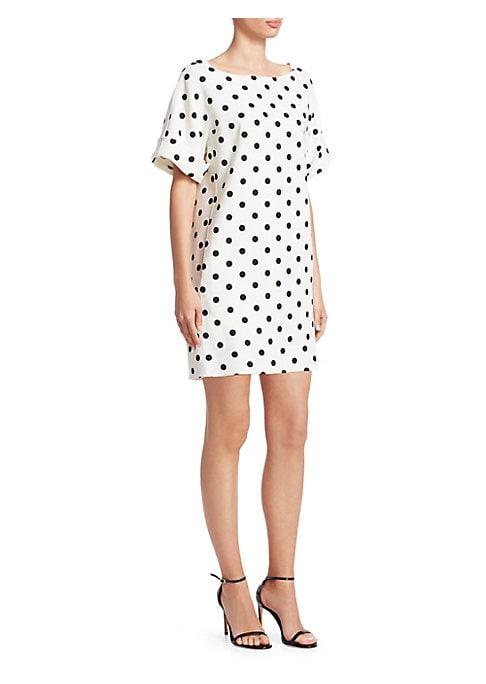 Oscar De La Renta Boatneck Polka Dot T-shirt Dress